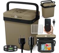 Glacière électrique PEME Essential 23 litres pour refroidir et maintenir au chaud, réfrigérateur mobile 12/230V, mode éco, connexion USB, pour le camping et la voiture