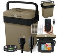 Glacière électrique PEME Essential 26 litres pour refroidir et maintenir au chaud, réfrigérateur mobile 12/230V, mode éco, connexion USB, pour le camping et la voiture