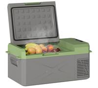 Glacière électrique portable - Outsunny - 16,3L - 12/24V - avec mode ECO, -20℃ to 20℃ - pour maison, camion, camping - gris