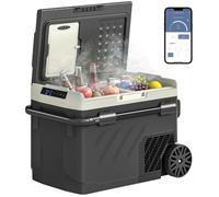 Outsunny Glacière Électrique Voiture 40L, Réfrigérateur Portable à Compression Jusqu'à -20 °C, Contrôle par Application, Mini Congélateur Compresseur pour Voiture, Camion, Bateau, Camping-Car, Noir