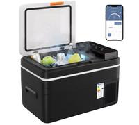 Glacière électrique voiture - Outsunny - 30L, contrôle via application, 12V/240V, -20 à 20 °C - plastique - 62,3x37,8x37cm - noir