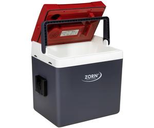 Glacière et compartiment chauffant à batterie ZORN Cooler Z 26 LNE PX CEE: E (A - G) thermoélectrique 230 V, 12 V, 18 V blanc-rouge, gris 25 l Max. 17°C en