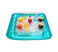Glacière gonflable, grand plateau flottant carré portable avec bouchon de vidange, refroidisseur de buffet gonflable pour extérieur, bière, pique-nique, plage, bateau, boisson à la bière