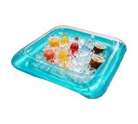 Glacière Gonflable - Plateau Flottant Carré Portable avec Bouchon De Vidange,Glacière pour Buffet Gonflable | pour Piscine Jardin terrasse été bière Boissons Pique-Nique Plage Bateau