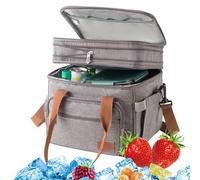 Glacière isolée, sac isotherme | Refroidisseur de déjeuner portable | Sac isotherme de 18 litres et chauffe-plats pour la livraison de nourriture et les achats alimentaires