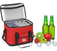 Glacière Isotherme Extra Large de 30 L pour 60 canettes Chaud/Froid pour Pique-Nique, Camping, Nourriture, Boisson, Glace avec poignée de Transport et bandoulière