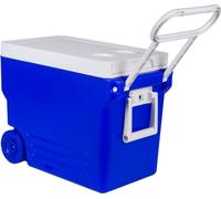 glacière isotherme portable 32L, glacière à roulettes pour le camping, le bleu, les pique-niques et les loisirs, parfaite pour la voiture, les vacances et la pêche, glacière pour l'extérieur