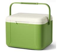 Glacière isotherme portable for aliments et boissons, petite boîte à lunch à coque rigide hermétique for camping, plage, pique-nique, conservation de la glace pendant 48 heures(Green,29x21x20cm/11.4x8