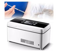 Glacière Isotherme Portable pour Insuline Diabète - Batterie 12H, Écran LCD, Boîtier Médical Compact Stylos & Flacons (3 Stylos + 6 Flacons), Voyage & Voiture