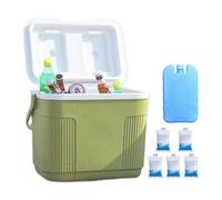 Glacière isotherme - Réfrigérateur thermique portable | Boîte à glace étanche pour le camping, la pêche, l'extérieur et les voyages en voiture, matériau PU avec blocs de glace, conservation des