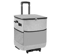 Glacière Roulante, Glacière de Voyage Pliable avec Roues, Caddie De Transport Isotherme À Roues Portable pour Voyage Route Pêche Déjeuner Pique-Nique Fête Excursion Patio Plage Camping Aventure