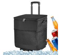 Glacière Roulante,Sac Isotherme Étanche Souple | Panier Repas Isotherme sur Roues pour Terrasse Camping Pêche Pique-Nique Plage
