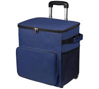 Glacière sur roulettes, Grand Sac Isotherme de 60 canettes/35 L avec Tige de Traction Extensible et Multi-Poches, Sacs isothermes avec poignée et Sangles réglables pour Pique-Nique, Camping, Plage, p