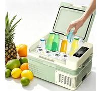 Glacière Voiture, Réfrigérateur Portable à Compresseur, Camping et Voyag | Silencieux 45dB, Coque Antti-chocs et Protection Batterie 3 Niveaux pour Camping, Voyag et Plein Air(16L)