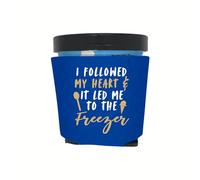 Glacières à pinte de crème glacée, avec inscription « I Followed My Heart And It Led Me To The Freezer » - Manchons de bière à crème glacée et cadeau, support en mousse pour crème glacée (bleu roi)