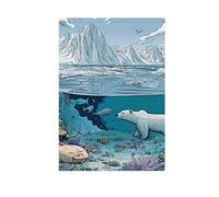 Glaciers and Ocean Bear Drapeaux décoratifs d'extérieur Happy New Year bannière pour décoration extérieure 28 x 40 cm double face