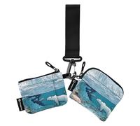 Glaciers and Ocean Bear Lot de 2 organiseurs d'argent pour femme avec dragonne pour femme