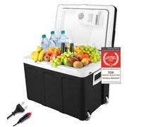 Glacière électrique portable 45L, Boîte Glacière 12/220 V - Camping - Glaciere Electrique Voiture, Noir