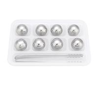 Glaçon en Métal, Sphères en Acier Inoxydable S Vin Whisky Boisson Pierre à Whisky en Acier Inoxydable Pierres Roches avec Pince à Glace en Acier Boule Ronde de 1 Pouce (Boule de