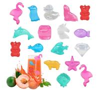 Glacon Reutilisable, CIYIN 30 Pcs Glacons Plastique, Forme Animale, Glacons Plastique Colorés, Cube de Glace Réutilisable, pour Refraîchir les Boissons
