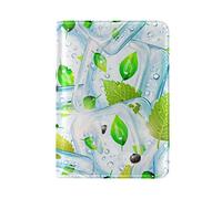 Glaçon Vert Frais Détenteur d'un Passeport Titulaire Etui en Cuir Véritable Couverture de Passeport pour Voyage Hommes Femmes