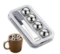 Glaçons en acier | Briques de football en métal recongelables 4 pièces - Pierres à whisky et pierres rafraîchissantes - Pour pendaison de crémaillère, bar, fête des pères, boissons gazeuses, vin, jus