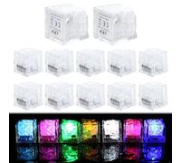 Glaçons LED Multicolores à Clignotement avec Capteur de Liquide, Glaçons Lumineux au Néon, Alimentés par Piles, Décoration pour Bar, Mariage, Festival, Hôtel (12 PCS, Flasher Rapidement)