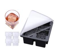 Glacons Moule，Bac Glacon Silicone，S'Applique à Bac A Glacons Avec Couvercle En Forme De CrâNe Avec Couvercle Pour Halloween，Silicone Souple, Sans Bpa, Facile à DéMouler (2PCS)