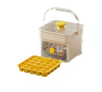 Glacons Moule Machine à glaçons grande capacité avec couvercles faciles presser, bacs for congélateur, réfrigérateur domestique, boîte de rangement maison(Yellow 25 Grid)