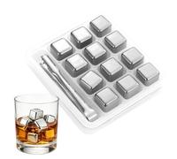 Glaçons Réutilisables Pour Whisky | Pierres De Refroidissement Pour Boisson,12 Glaçons Qui Ne Diluent Pas Les Boissons - Pour Bière Vin Champagne Café Appartement Maison Cuisine Fête Réunions De