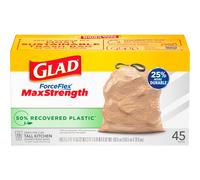 Glad ForceFlex MaxStrength Kitchen Trash Sacs 13 Gal 45 CT (le paquet peut varier)
