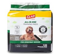 Glad Lot de 120 Tapis hygiéniques jetables Super absorbants pour Chien, Tapis d'apprentissage de la propreté et Fournitures pour Animaux de Compagnie - Tapis d'urine Gris pour Dressage de Cage et