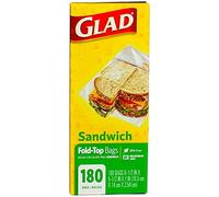 Glad Lot de 180 sacs à sandwich Transparent 15 x 14 cm