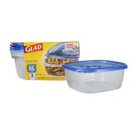Glad Lot de 3 boîtes de conservation pour aliments - Format familial - 2,948 g