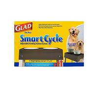 Glad Station d'alimentation réglable pour Animaux de Compagnie | Inserts surélevés pour Chien avec 3 Options de Hauteur pour Chiens | Comprend 4 gamelles jetables pour Chien