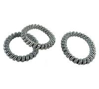 Glad2be Elastiques à Cheveux en Spirale PRETTY HONEY pour Femmes et Filles, Lot de 3 Elastiques Cheveux, Attaches Cheveux Femme et Fille, Bandeaux de Queue de Cheval, Couleur Noir et Blanc