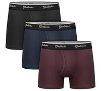 Gladbecke Boxers Homme Coton, Calecon Caleçon Confortable et Doux, Ajustés, Ceinture Élastique Ultra - Souple, Lot de 3, Noir + Bleu Foncé + Bordeaux, 3XL