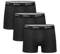 Gladbecke Boxers Homme Coton Pas D'Étiquette Qui Gratte sous-Vêtement Fitted Trunk Caleçons Doux Confortale Calecon, Lot de 3, Noir, M