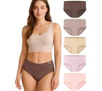 Gladbecke Culotte Femme Bambou Lot de 5 Shorties, Doux comme de La Soie, Hautement Respirant sous-vêtements, 94% Bambou & 6% Élasthanne, S
