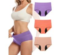 Gladbecke Culotte Menstruelle Femme Absorbante 4 Couches Lavable Coton Menstruation Protection, Culotte Menstruelle Flux Tres Abondant, Tons Clairs, XS