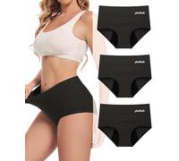 Gladbecke Lot de 3 culottes menstruelles à haute absorption pour flux abondant, culottes étanches postpartum pour femme, adolescente, noir, 3X-Large