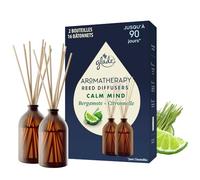 Glade Aromatherapy Bâtonnets - Diffuseur De Parfum Infusées Aux Huiles Essentielles - Calm Mind, Bergamote & Citronelle - 2 Diffuseurs