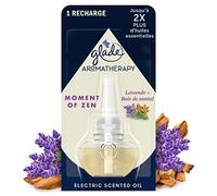Glade Aromatherapy Electric Scented Oil Recharge - Infusé Aux Huiles Essentielles - Jusqu'à 100 Jours d'Efficacité - Moment of Zen, Lavande & Bois De Santal - 1 Recharge