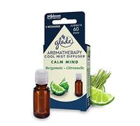 Glade Aromatherapy Recharge Diffuseur Cool Mist - Jusqu'à 60 Jours De Parfum - Infusé aux Huiles Essentielles - Calm Mind, Bergamote & Citronnelle - 1 Recharge