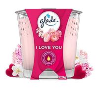 Glade Bougie Parfum Infusé Huiles Essentielles I Love You 30 Heures de Parfum 129 g