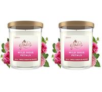 Glade Bougie Parfumée Extra Large - Infusé Aux Huiles Essentielles - Longue Durée 85H - Wild Rose Petals - 1 Bougie (Lot de 2)