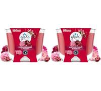 Glade Bougie Vegan Longue Durée Parfum Infusé Huiles Essentielles - Nouvelle Formule Sans Huile De Palme - Luscious Cherry & Peony - 1 Bougie (Lot de 2)