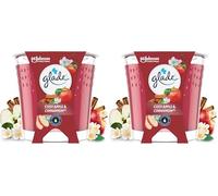 Glade Bougie Vegan Parfum Infusé Huiles Essentielles - Nouvelle Formule Sans Huile De Palme - Cosy Apple & Cinnamon - 1 Bougie (Lot de 2)