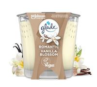 Glade Bougie Vegan Parfum Infusé Huiles Essentielles Romantic Vanilla Blossom - 30 Heures de Parfum - 1 Bougie