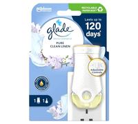 Glade Désodorisant à brancher, support d'huile parfumée électrique et recharge, linge propre, kit de démarrage, 1 support et recharge de 20 ml